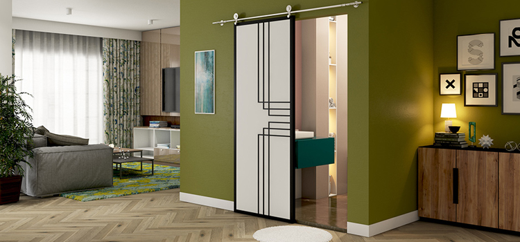 sliding bathroom door installation in Burbank